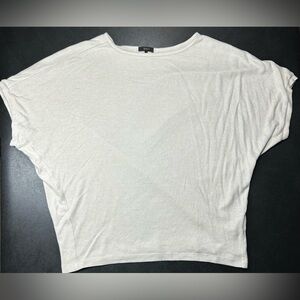 Quince Size L Brushed Cream Short Dolman Sleeve Lounge Pullover Sweater